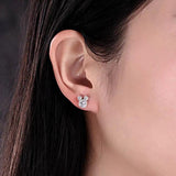 Kaletine Mickey Stud Earrings CZ Dazzling Jackets for Women