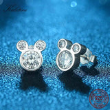 Kaletine Mickey Stud Earrings CZ Dazzling Jackets for Women