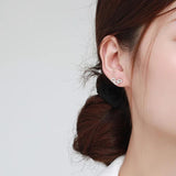 925 Silver Heart Stud Earrings Clear CZ Wedding Jewelry