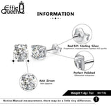 925 Silver Earrings Red Purple Clear Zircon Stud Jewelry BE84-W