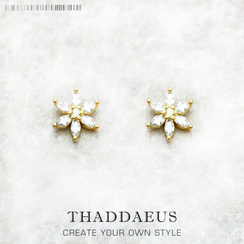 Flower Stud Earrings in 925 Sterling Silver