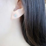 Flower Stud Earrings in 925 Sterling Silver