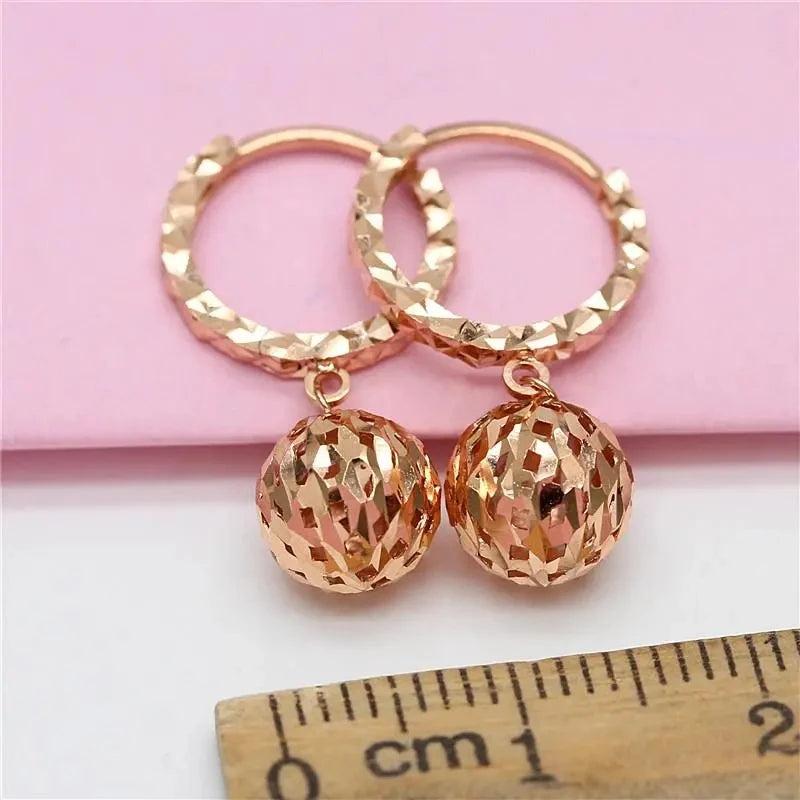 14K Rose Round Hollow Out Dinner Party Jewelry Gift