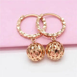 14K Rose Round Hollow Out Dinner Party Jewelry Gift
