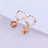 14K Rose Round Hollow Out Dinner Party Jewelry Gift