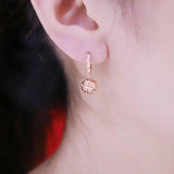 14K Rose Round Hollow Out Dinner Party Jewelry Gift