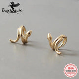 TrustDavis 925 Silver Snake Charm Hoop Earring Wedding Jewelry
