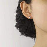 TrustDavis 925 Silver Snake Charm Hoop Earring Wedding Jewelry