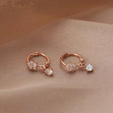 925 Silver Zircon Flower Stud Earrings for Women Wedding Party