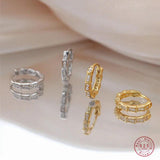 925 Silver Bamboo Stud Earrings Crystal Goddess Jewelry Gift