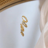 925 Silver Bamboo Stud Earrings Crystal Goddess Jewelry Gift