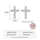 CZ Cross Stud Earrings Fine Jewelry Anniversary Punk Pendientes Bijoux Femme