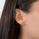 925 Silver Colorful Zircon Stud Earrings Two Layers