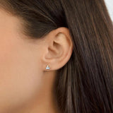925 Silver Colorful Zircon Stud Earrings Two Layers