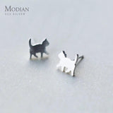 925 Silver Cat Stud Earrings for Kids