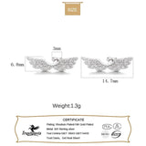 Trustdavis Real 925 Silver Angel Wings CZ Earrings