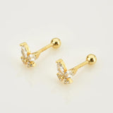 925 Sterling Silver Clear Butterfly Piercing Stud Earring