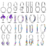 925 Silver Colored Feathers Earrings for Women