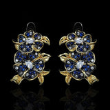 925 Silver Colorful Zircon Flower Earrings for Women's Party