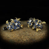 925 Silver Colorful Zircon Flower Earrings for Women's Party