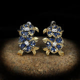 925 Silver Colorful Zircon Flower Earrings for Women's Party