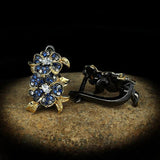 925 Silver Colorful Zircon Flower Earrings for Women's Party