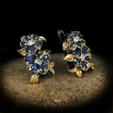 925 Silver Colorful Zircon Flower Earrings for Women's Party