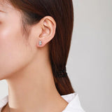 925 Sterling Silver CZ Earrings Water Drop Shape Wedding Jewelry