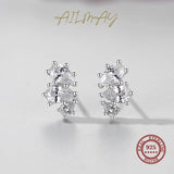 925 Sterling Silver CZ Earrings Water Drop Shape Wedding Jewelry