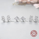 925 Sterling Silver CZ Earrings Water Drop Shape Wedding Jewelry