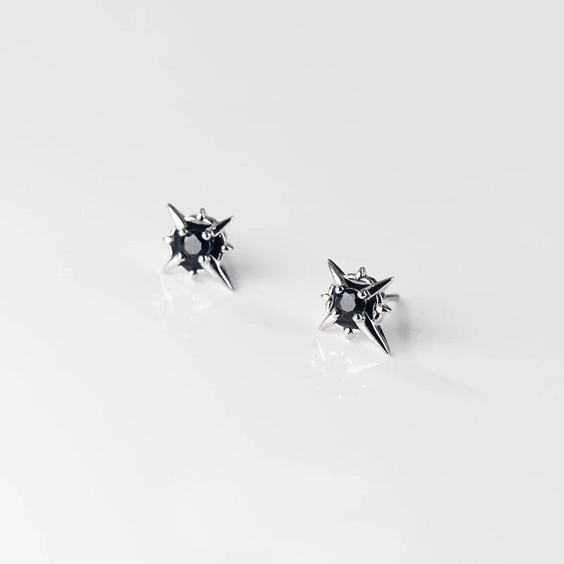 MloveAcc Crystal Stud Earrings 925 Sterling Silver Couple Jewelry