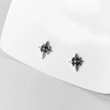 MloveAcc Crystal Stud Earrings 925 Sterling Silver Couple Jewelry