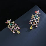 Zircon Flower Earrings Micro-Inlaid Zircon Women's Flower Earrings