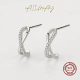 925 Silver Infinite Love Zircon Stud Earrings