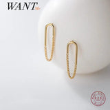 925 Silver Baroque Chain Tassel Stud Earrings for Women