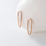 925 Silver Baroque Chain Tassel Stud Earrings for Women