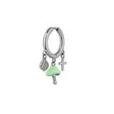 925 Silver Mushroom Cross Drop Earring Women Clips Fine Jewelry