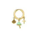 925 Silver Mushroom Cross Drop Earring Women Clips Fine Jewelry