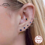 6Pcs Zircon 925 Sterling Silver Stud Earrings for Women Piercing Earings