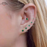 6Pcs Zircon 925 Sterling Silver Stud Earrings for Women Piercing Earings