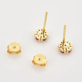 925 Silver Flower Stud Earring Piercing Punk Wedding Clips