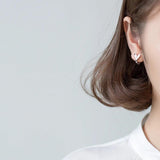 Fox Tail Hoop Earrings 925 Sterling Silver Mermaid Jewelry Female Charm