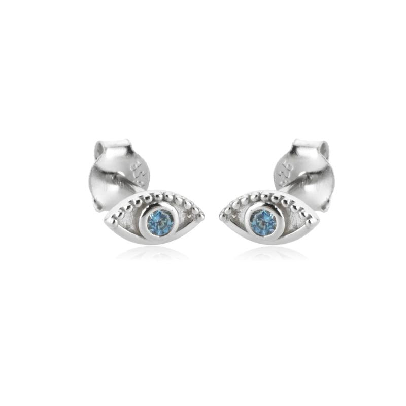 925 Silver Stud Earring Zircon CZ Piercing Fine Jewelry Punk