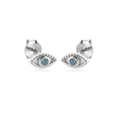 925 Silver Stud Earring Zircon CZ Piercing Fine Jewelry Punk