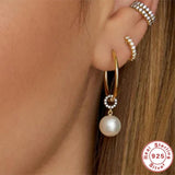 925 Silver Drop Earrings Zirconia Jewelry Gift Pendientes Cartilage