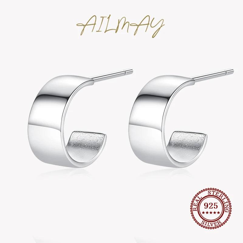 925 Sterling Silver Classic Stud Earrings For Women