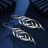 925 Silver Long Twist Tassel Earrings Wedding Party Jewelry