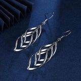 925 Silver Long Twist Tassel Earrings Wedding Party Jewelry