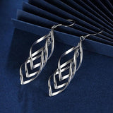 925 Silver Long Twist Tassel Earrings Wedding Party Jewelry