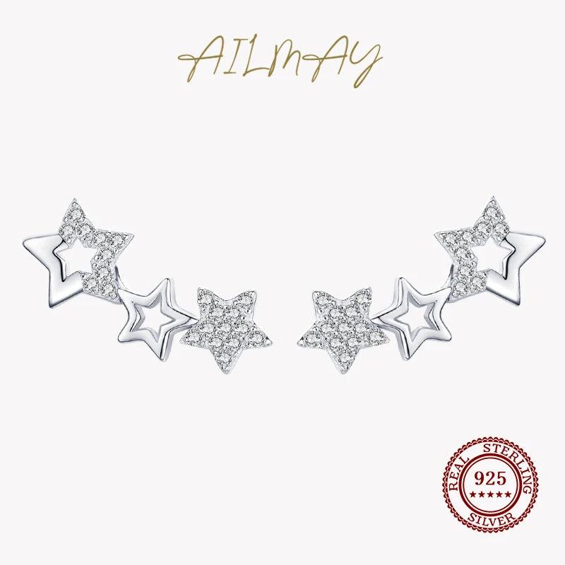 Zircon Fashion Earrings 925 Sterling Silver For Women Wedding